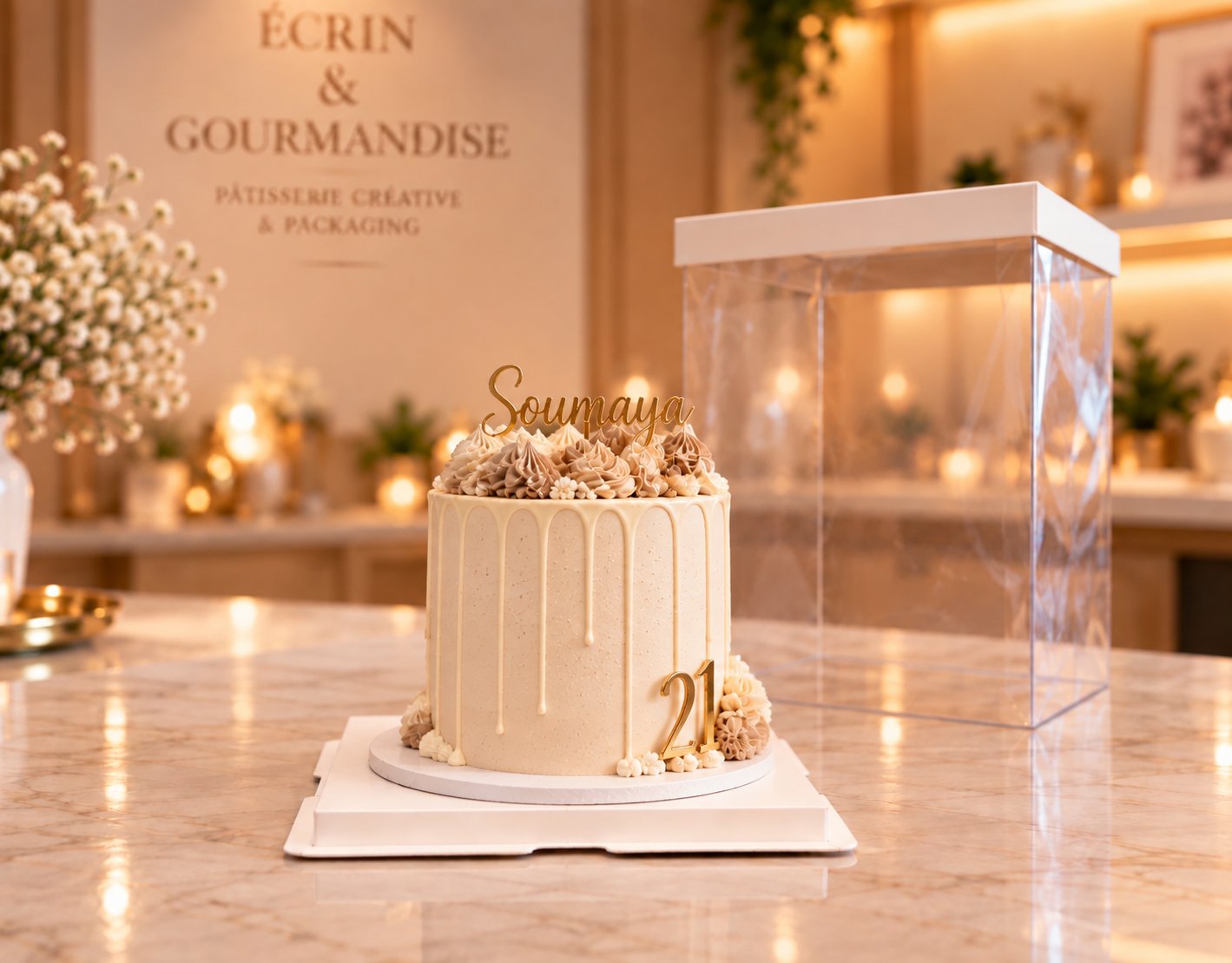 Boite à gâteau transparente - 30 x 30 x 45 cm - 1 pièce